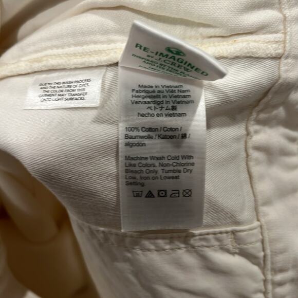 J.Crew Women's Garment Dyed Foundry Pant Off White Size 10T - Picture 8 of 12